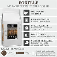 Lamers Black Label Senior, Forelle mit Lachs, Süßkartoffel, Kräute & Spargel