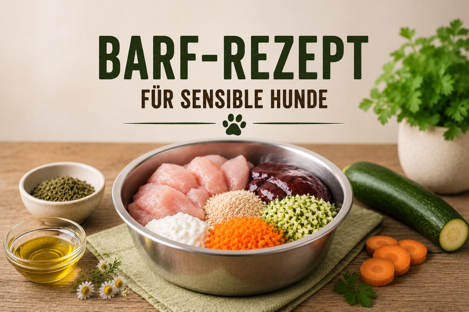 BARF-Rezept für sensible Hunde