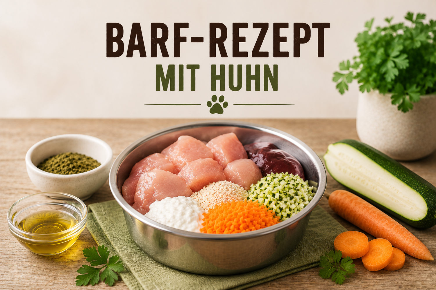 BARF-Rezept mit Huhn