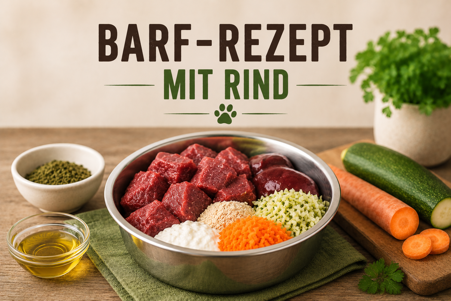 BARF-Rezept mit Rind