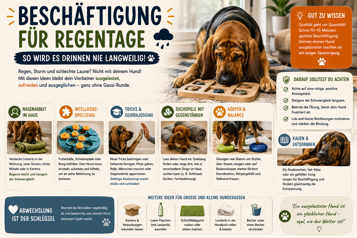 Beschäftigung für Regentage