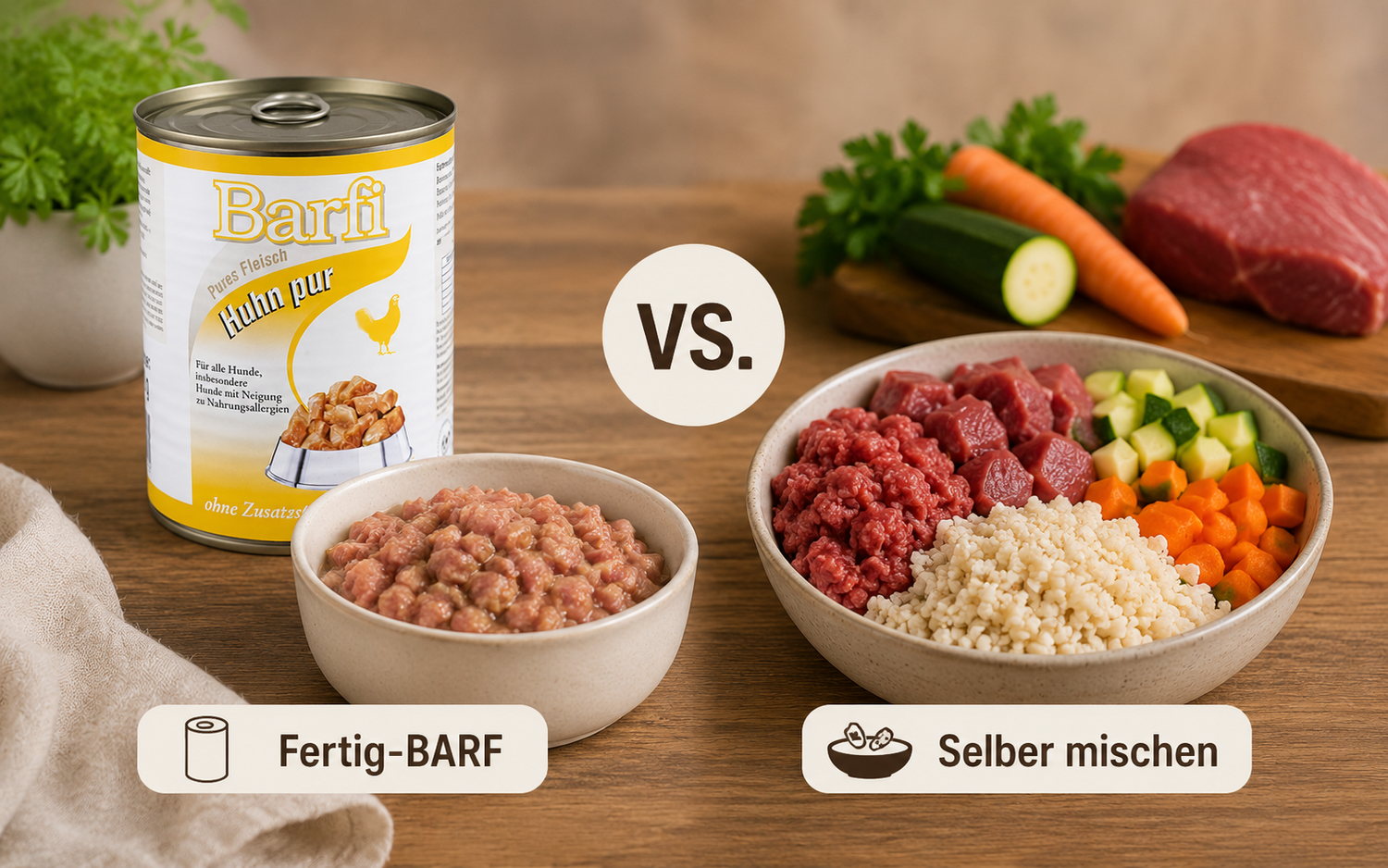 Fertig-BARF oder selber mischen