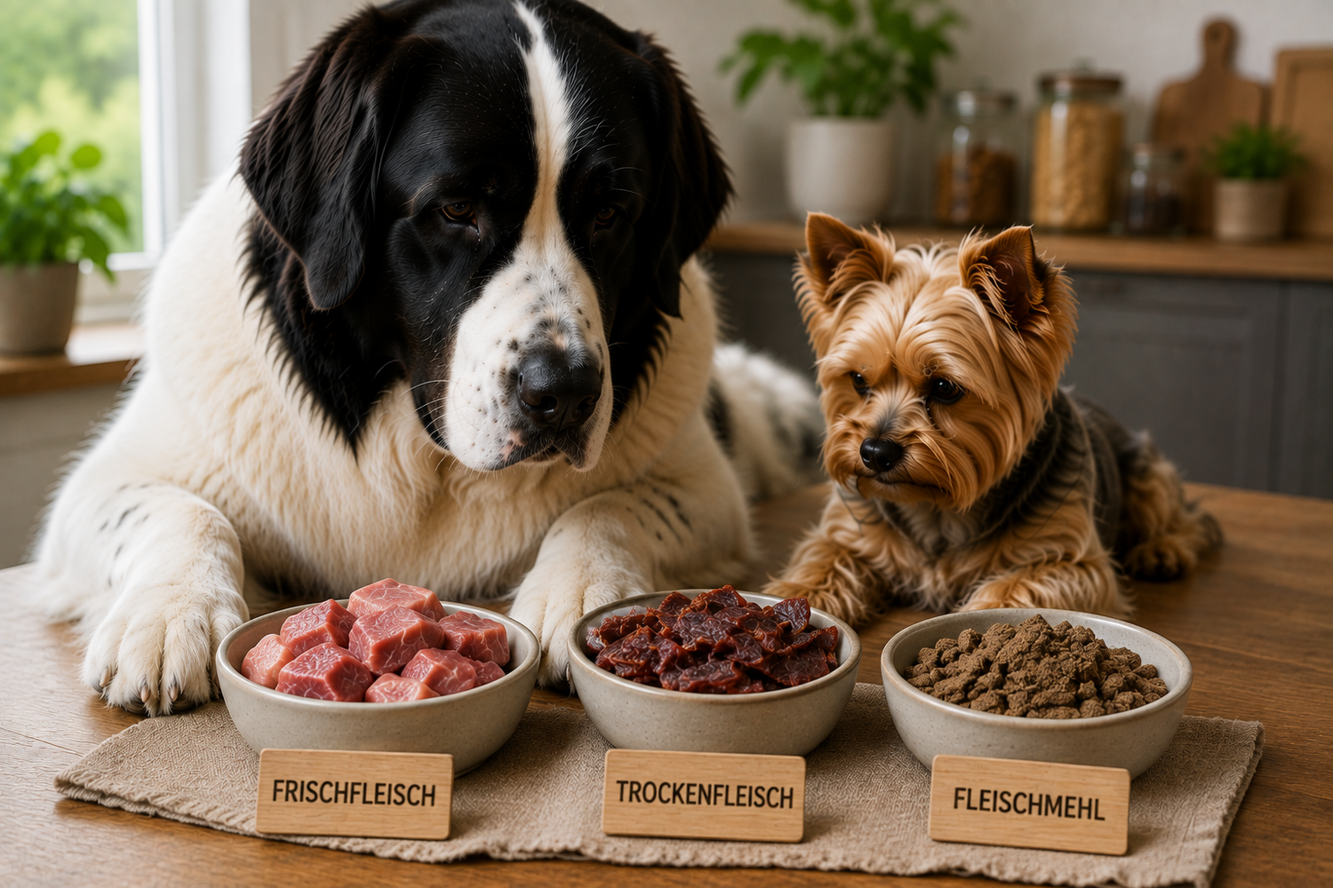 Frischfleisch, Trockenfleisch und Fleischmehl im Hundefutter – wo liegt der Unterschied