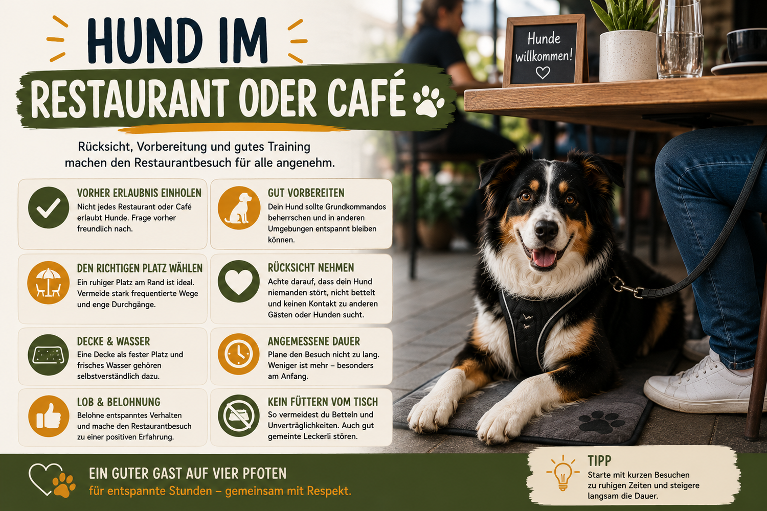 Hund im Restaurant oder Café