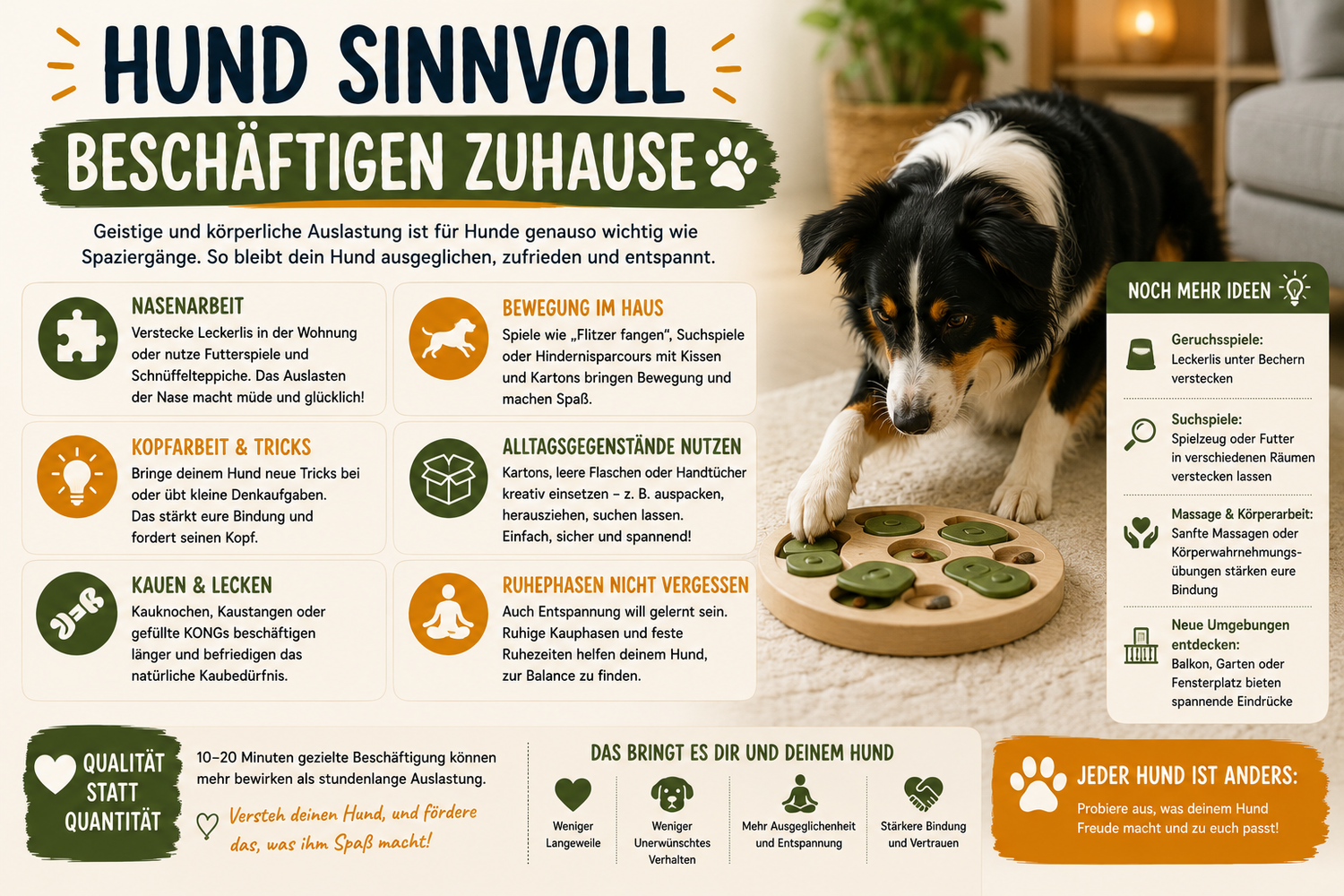 Hund sinnvoll beschäftigen zuhause