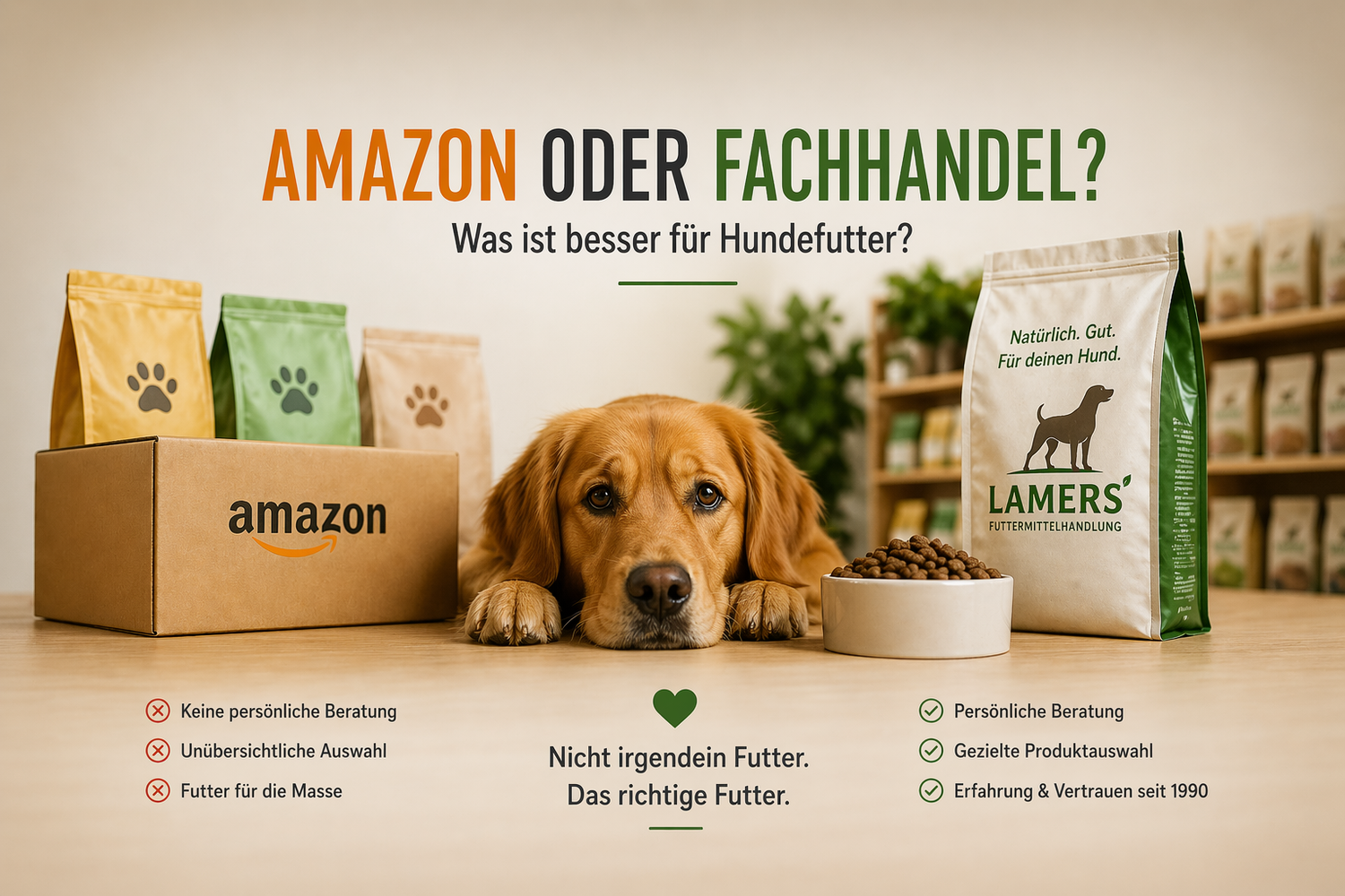 Amazon oder Fachhandel? Warum persönliche Beratung beim Hundefutter entscheidend ist