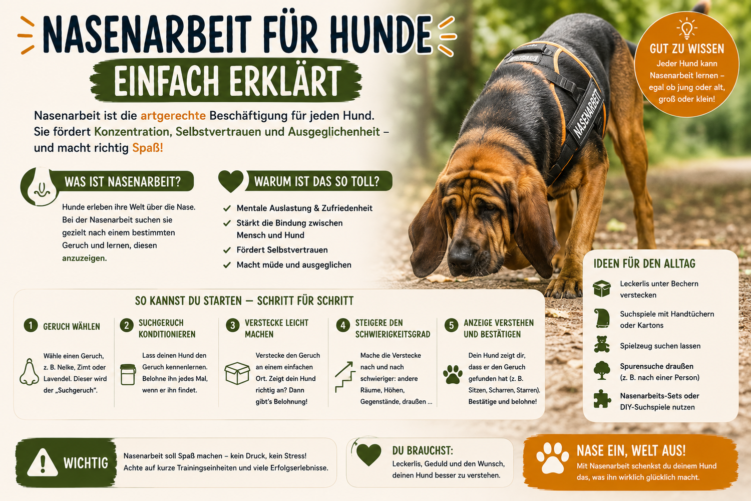 Nasenarbeit für Hunde einfach erklärt