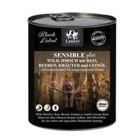 Lamers Black Label Sensible Wild, Hirsch plus, getreidefreies Nassfutter