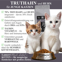 Lamers Black Label Truthan und Huhn Katzentrockenfutter Kitten