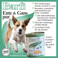 Barfi Ente u. Gans Barffleisch in Dosen