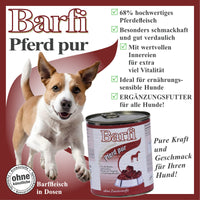 Barfi Pferd Barffleisch in Dosen