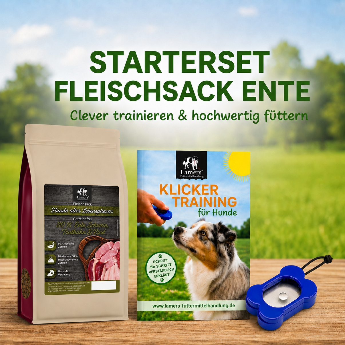 Klicker Trainings Set Lamers Fleischsack Ente