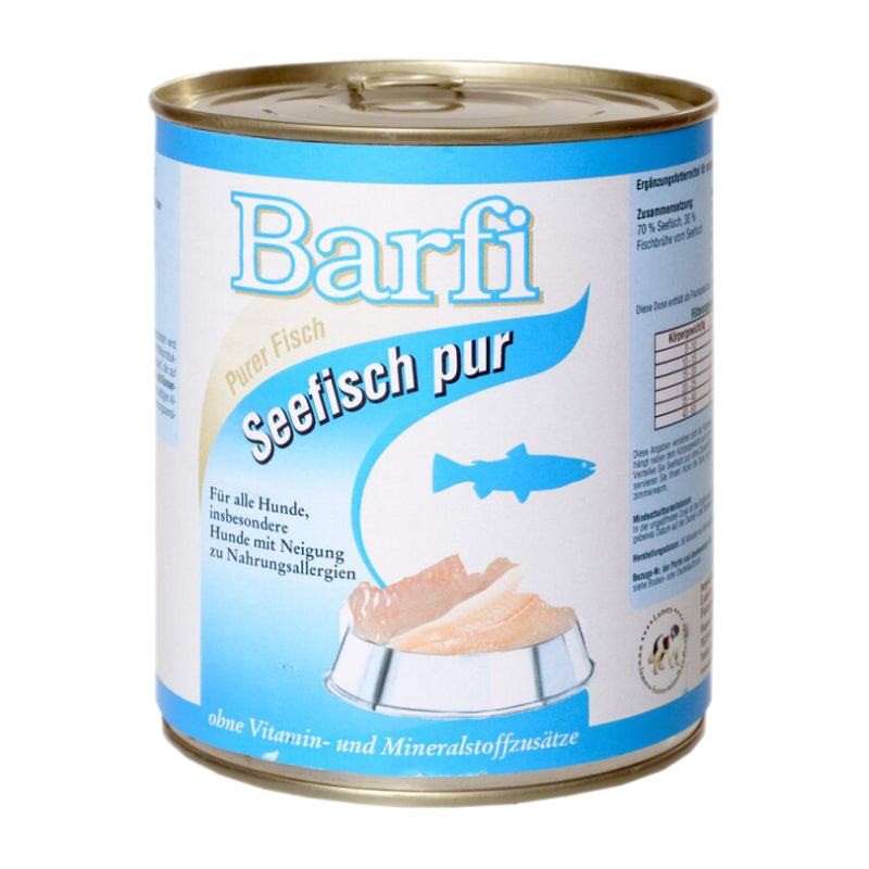 Barfi Seefisch Barffleisch in Dosen Hundenassfutter BARF Alleinfutter