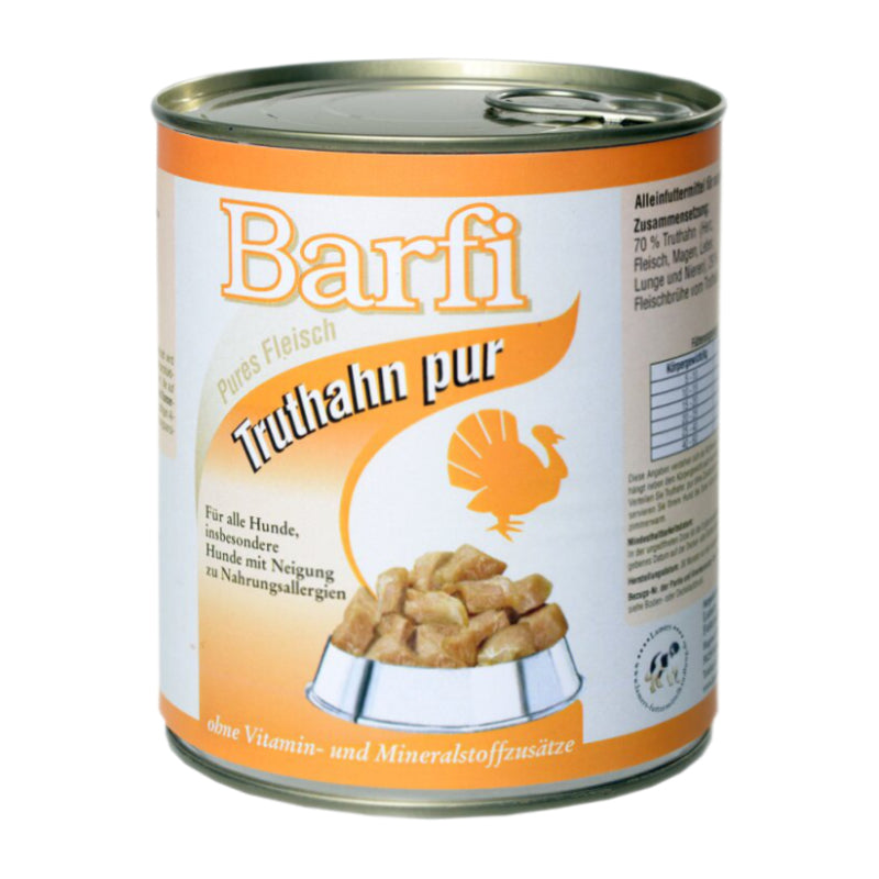 Barfi Truthahn Barffleisch in Dosen Hundenassfutter BARF Alleinfutter