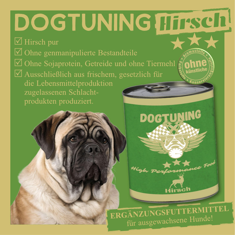 Hundenassfutter mit Hirschfleisch und natürlichen Zutaten getreidefrei