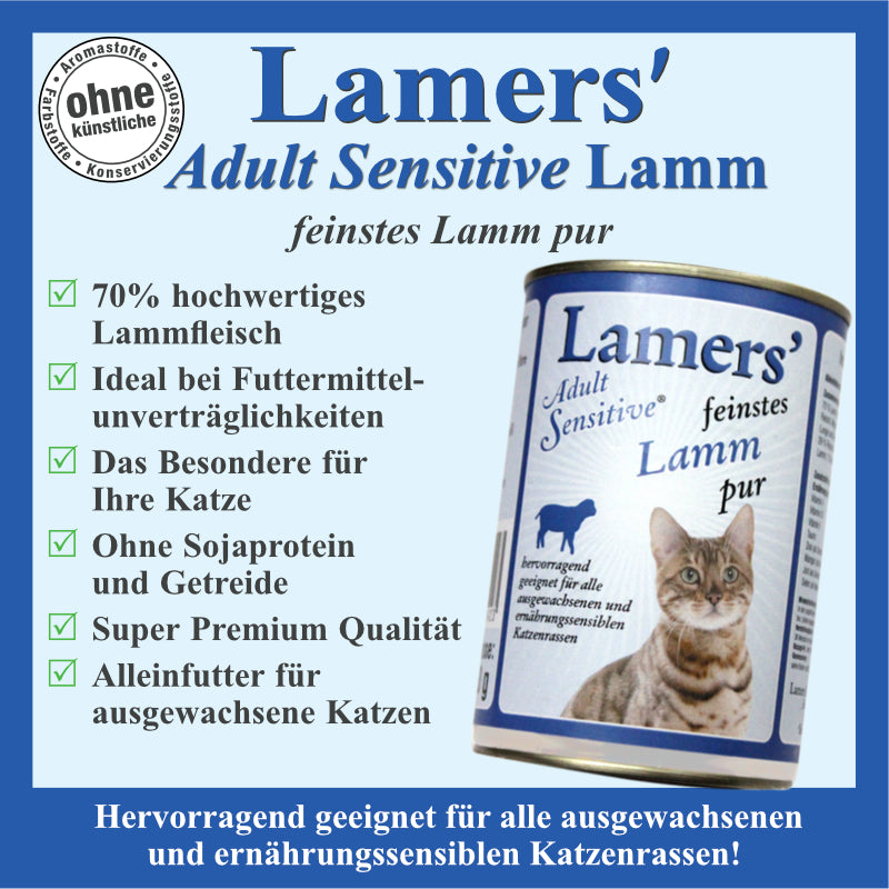 Katzen Nassfutter mit Lammfleisch und Brühe getreidefrei Monoprotein