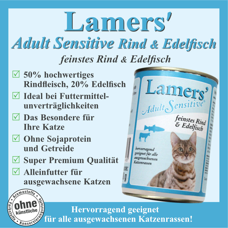 Katzen Nassfutter mit Rindfleisch und Edelfisch getreidefrei