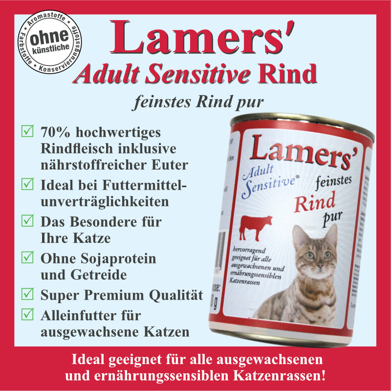 Katzen Nassfutter mit reinem Rindfleisch und Brühe Monoprotein