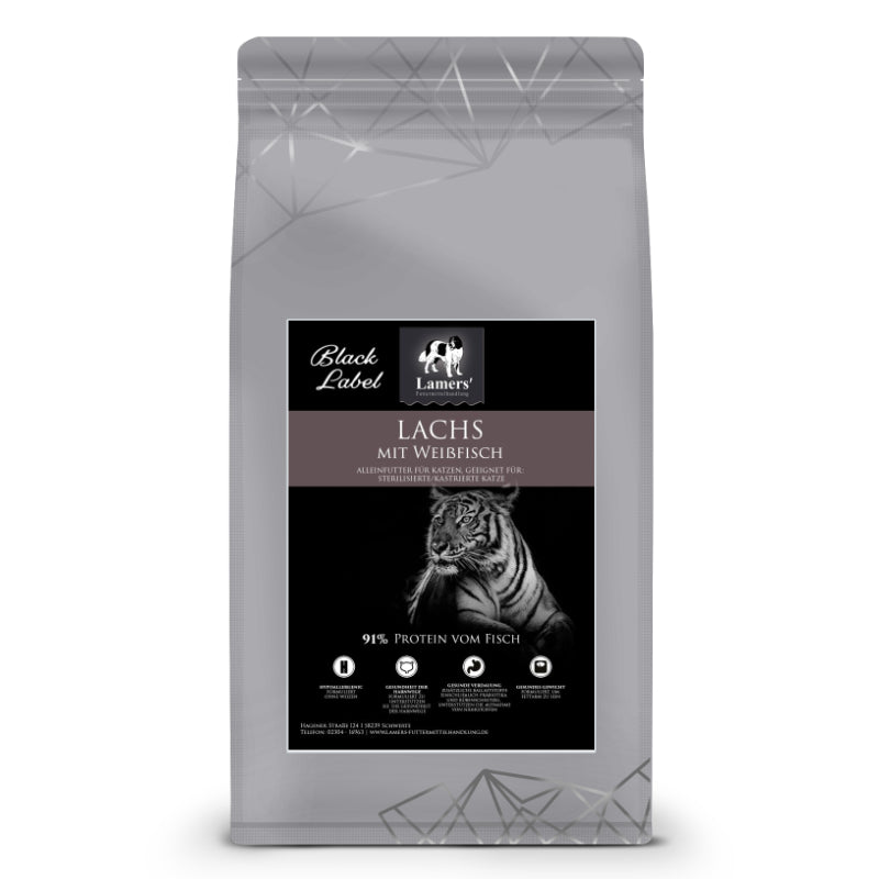 Lamers Black Label Katzentrockenfutter mit Lachs und Weißfisch getreidefrei