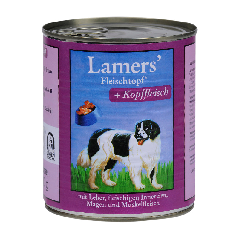 Lamers Fleischtopf Kopffleisch Hundenassfutter Dose hochwertiges Alleinfutter