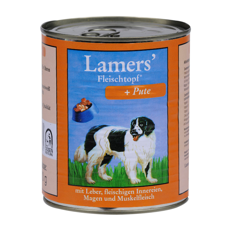 Lamers Fleischtopf Pute Hundenassfutter Dose hochwertiges Alleinfutter