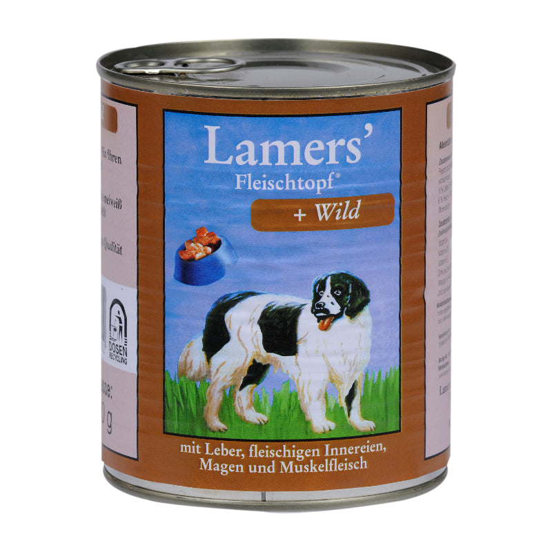 Lamers Fleischtopf Wild Hundenassfutter Dose hochwertiges Alleinfutter
