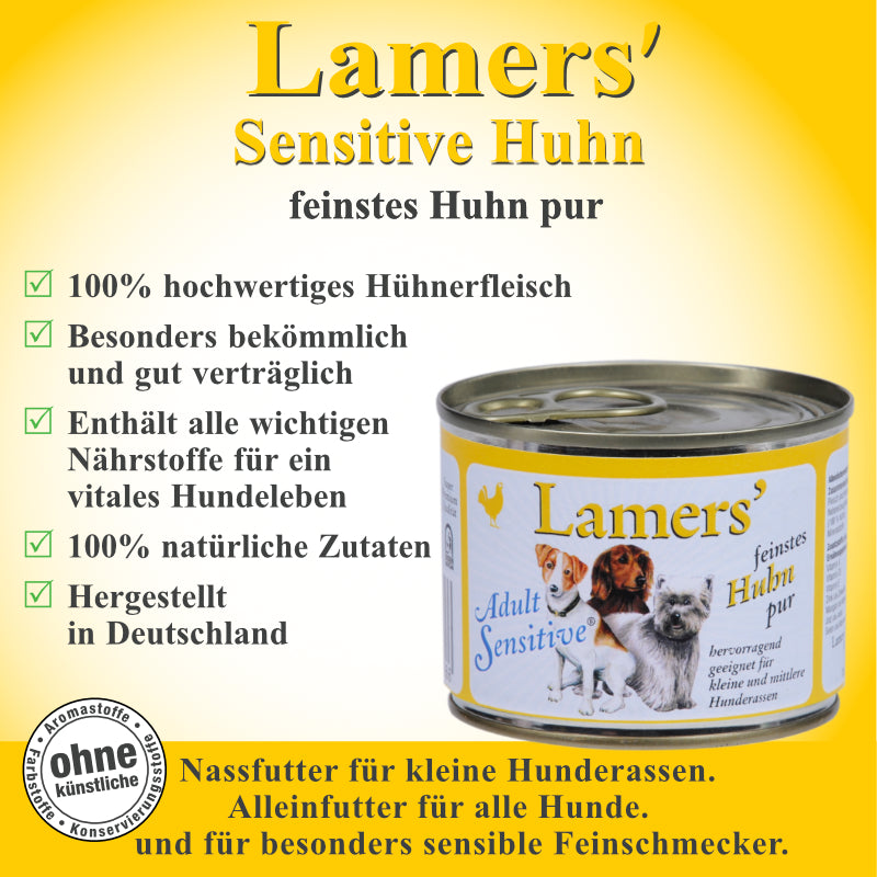 Hundenassfutter mit Hühnerfleisch Monoprotein für sensible Hunde gut verträglich