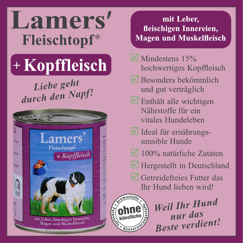Hundenassfutter mit Kopffleisch Leber Innereien und Muskelfleisch für Hunde
