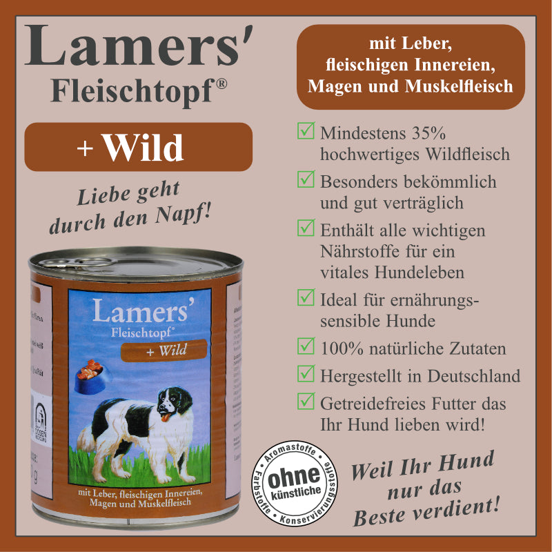 Hundenassfutter mit Wildfleisch Innereien Herz und Muskelfleisch für Hunde