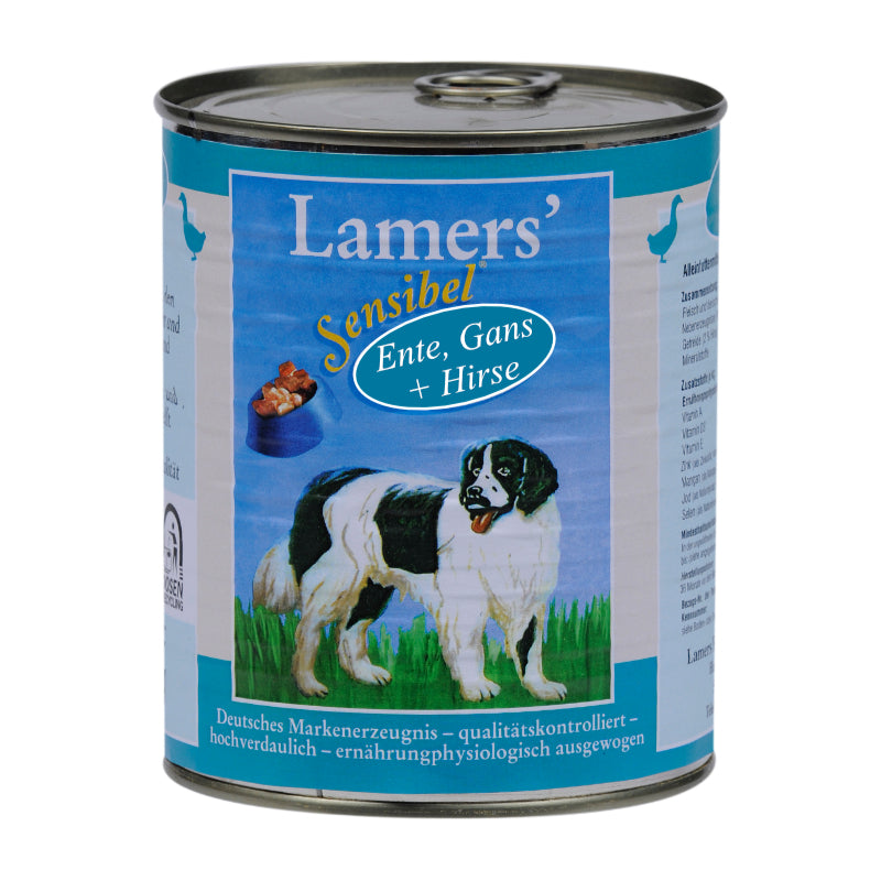 Lamers Sensibel Ente und Hirse Hundenassfutter Dose hochwertiges Alleinfutter