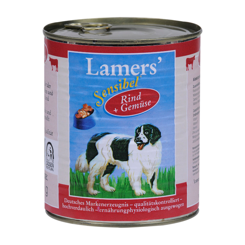 Lamers Sensibel Rind & Gemüse Hundenassfutter Dose 400g hochwertiges Alleinfutter