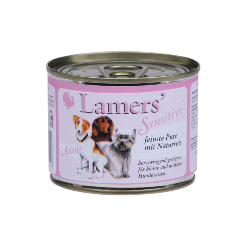 Lamers Sensitive Pute mit Naturreis 200g Hundenassfutter Dose Alleinfutter
