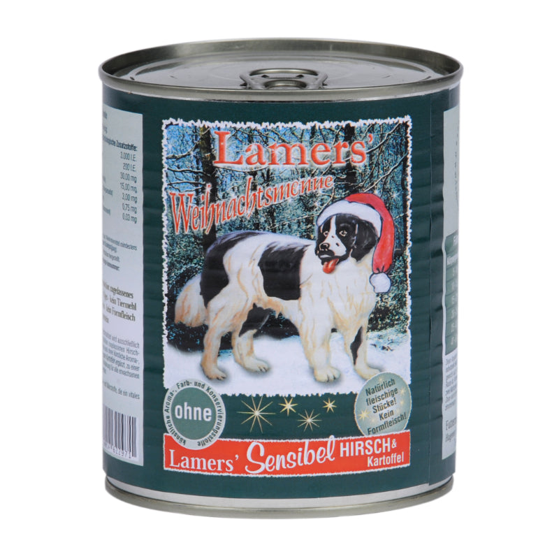Lamers Weihnachtsmenü Hirsch Kartoffel Hundenassfutter 800 g Dose getreidefrei