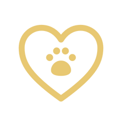 Goldenes Herz mit Pfotenabdruck