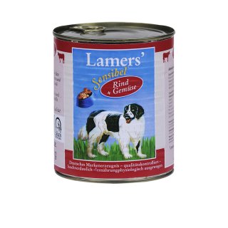 Lamers Sensibel Rind & Gemüse Hundedosenfutter 800 g / 6er-Pack