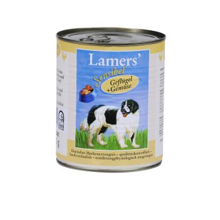 Lamers Sensibel Geflügel & Gemüse Hundedosenfutter 800 g / 6er-Pack