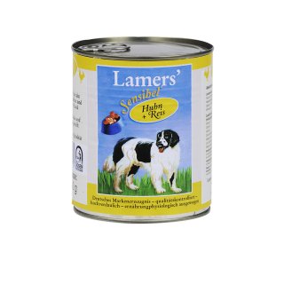 Lamers Sensibel Huhn & Reis Hundedosenfutter 400 g / 6er-Pack