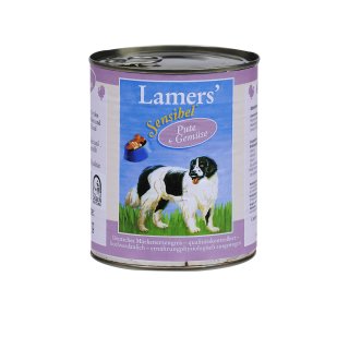 Lamers Sensibel Pute & Gemüse Hundedosenfutter 800 g / 6er-Pack