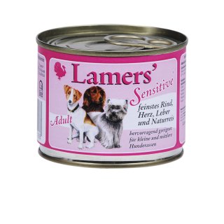 Lamers Sensitive Rind, Herz, Leber mit Naturreis 200g Nassfutter Hunde 200 g