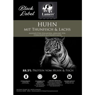 Lamers Black Label Huhn mit Thunfisch und Lachs Katzentrockenfutter 5 kg