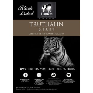 Lamers Black Label Truthahn und Huhn Katzentrockenfutter