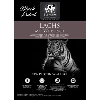 Lamers Black Label Lachs und Weißfisch Katzentrockenfutter