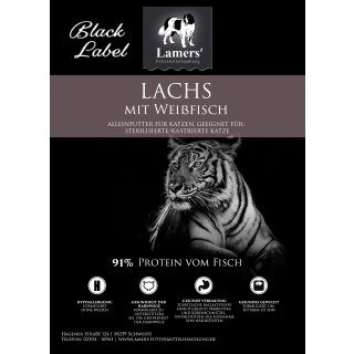 Lamers Black Label Lachs und Weißfisch Katzentrockenfutter 1,5 kg