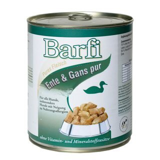 Barfi Ente u. Gans Barffleisch in Dosen 800 g